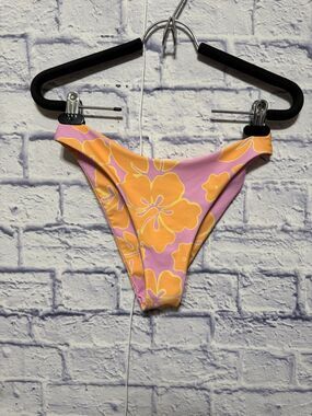 Bikini - Aurelle Kiva Bikini Bottom Only Size S Orange And Pink